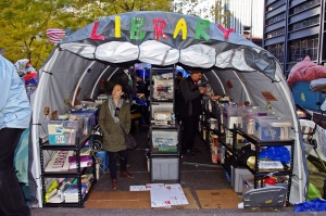The NYC OWS library in Liberty Square