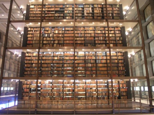 View of Beinecke Rare Book Library's Cube of Books. (Source Simon King, CC BY-NC-ND 2.0)